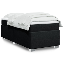 vidaXL Box spring postelja z vzmetnico črna 90x200 cm blago