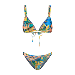 Shiwi Bikini modra/temno rumena/zelena/korala