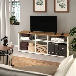SKRUVBY TV stalaža, bela, 156x38x60 cm