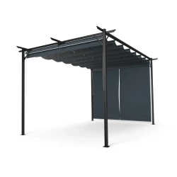 Blumfeldt Pantheon Robust Pergola, 3x4 m, prašno barvano jeklo, odporno na vremenske vplive, s stranskimi roloji