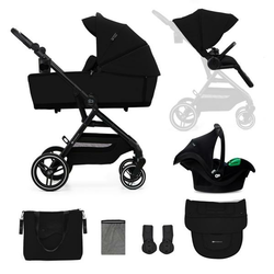 KINDERKRAFT Kolica za bebe 3u1 Yoxi mink pro pure/ crna