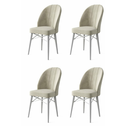 HANAH HOME Set 4 stolice Ritim Cream White