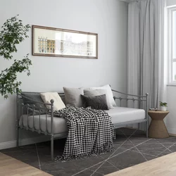 vidaXL Posteljni okvir siv kovinski 90x200 cm