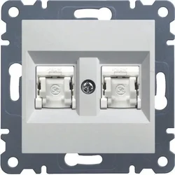 Hager 2xRJ45 Cat.5e UTP vtičnica, bela LUMINA