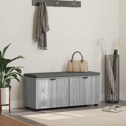 Klupa za hodnik s jastukom Sivi Sonoma 100 x 38 x 46 cm