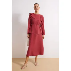 Trendyol Modest Ženska haljina Tctss26Eb00031, Crvena