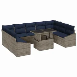 Set sofe s jastukom 10 pcs Crna i Plava poliratan