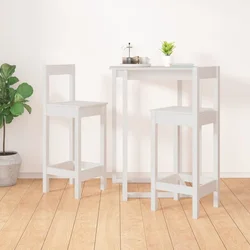 Barske stolice 2 kom bijele 40x41,5x112 cm od masivne borovine
