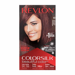 Revlon Colorsilk Beautiful Color nijansa 49 Auburn Brown darovni set boja za kosu Colorsilk Beautiful Color 59,1 ml + razvijač boje 59,1 ml + regenerator 11,8 ml + rukavice