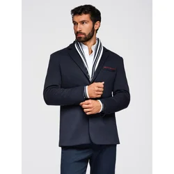 Ombre Mens knitted jacket with a fitted cut - navy blue
