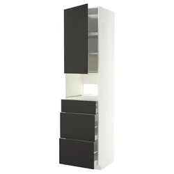 METOD / MAXIMERA Visoki element za ugradne uređaje, bela/Nickebo boja antracita, mat, 60x60x240 cm
