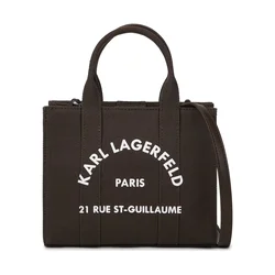 Karl Lagerfeld Ročna torbica Rue St-Guillaume temno rjava / off-bela