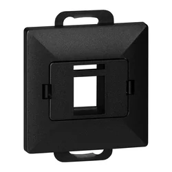 Ploščica + Enkratna vtičnica tel-comp. RJ-45 Pearl, PC+ARJ45/P1, črna