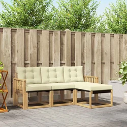 Set vanjskih sofa s jastukom 4 pcs Bijela i krem