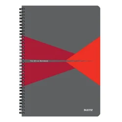 Blok Leitz Office Card A4, 90 listov, črtan, rdeč