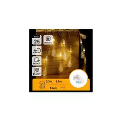 Aigostar - LED spoljašnje božićne lampice 25xLED/8 funkcija 3xAA 2,5m IP44 topla bela kapljice