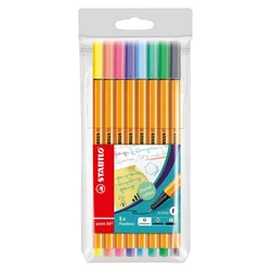 Liner, set, 0,4 mm, STABILO Point 88, 8 pastelnih barv, 8 kosov