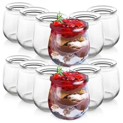 shumee 12x stekleni kozarci kozarci posode skodelice jogurt skodelice sladice 130 ml