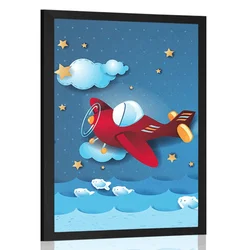 Plakat let z letalom - 30x45 black