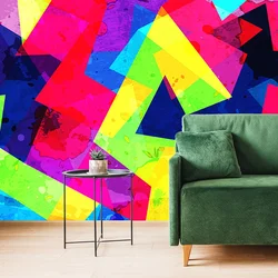 Tapeta geometrijska oblika z grunge efektom - 294x270