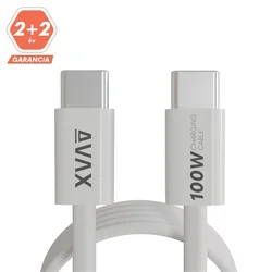 Kabl AVAX CB610W Magnety / USB-C to USB-C / 100W / 1.5m braided / White