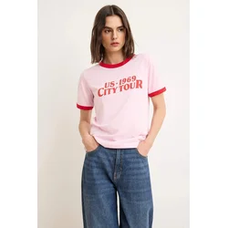 Trendyol Milla Ženska majica TWOSS26TS00213, Roze