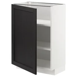 METOD Podni element s policama, bela/Lerhyttan crno bajcovano, 60x37 cm
