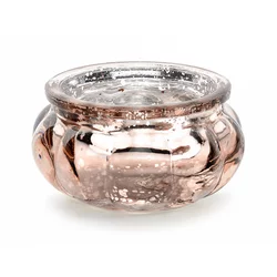 PartyDeco Stekleni svečnik - rožnato zlat 3 cm