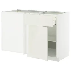 METOD/MAXIMERA Kot podst omarica s predalom+polico, bela/Veddinge bela, 128x68 cm