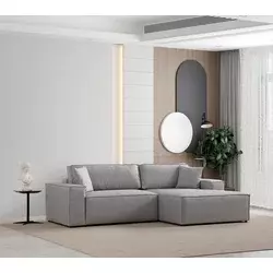 Atelier del Sofa Ugaona garnitura Pirlo 145x43x206cm Svetlosiva