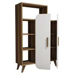 Hanah Home Form Walnut White Polica za knjige 90x132x32cm, Braon bela