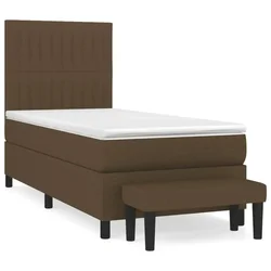 Vidaxl Box spring postelja z vzmetnico temno rjava 80x200 cm blago