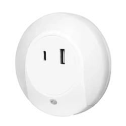 USB utičnica LED noćno svetlo sa senzorom noć / dan Logilink