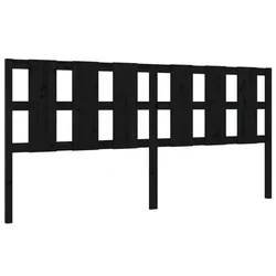 Vidaxl Posteljno vzglavje črno 205,5x4x100 cm trdna borovina