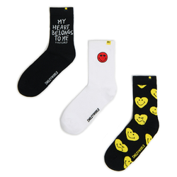 Cropp - Pakovanje od 3 para dugačkih čarapa Smiley® World - CRNO