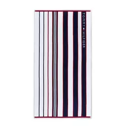 PEŠKIR RED AND BLUE STRIPED , bela, tamnoplava, tamnocrvena