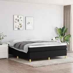 Vidaxl Box spring postelja z vzmetnico črna 160x200 cm blago