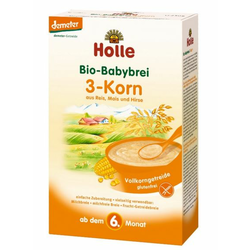 HOLLE bio 3-zrna kaša brez glutena po 6. mesecu, 250g