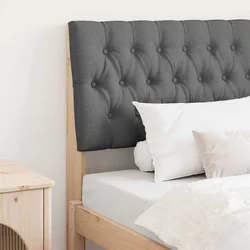 vidaXL Tapecirano vzglavje Temno siva 90 cm Masivno borovo les