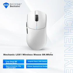 Machenike Bežični miš, 2.4GHz, Bluetooth, USB, Beli