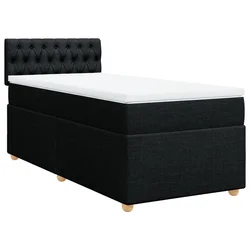 vidaXL vidaXL Box spring postelja z vzmetnico črna 100x200 cm blago, (21291833)