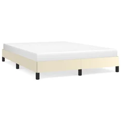 Vidaxl Posteljni okvir krem 140x190 cm umetno usnje