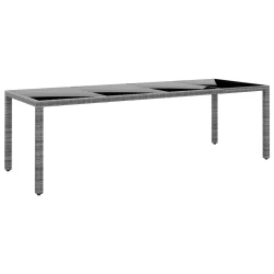 Vrtni stol 250x100x75 cm od kaljenog stakla i poliratana sivi