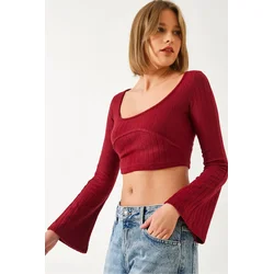 Bianco Lucci Ženska bluza 60351286, Brod izrez, Bordo