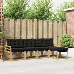 Set vanjskih sofa s jastukom 5 pcs Bijela i crna