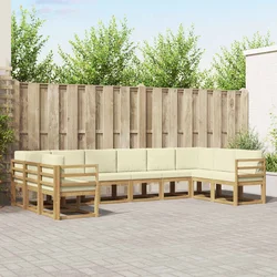 Set vanjskih sofa s jastukom 10 pcs Bijela i krem