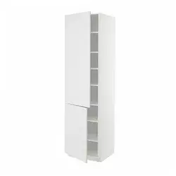 METOD Visoki element s policama/2 vrata, bela/Stensund bela, 60x60x220 cm