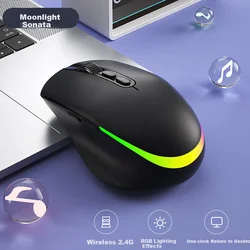 Aigo Bežični miš, 2.4GHz, RGB, Crni