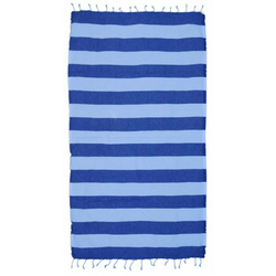 Fouta bombažna brisača 100x175 cm črte, temno modra / bela