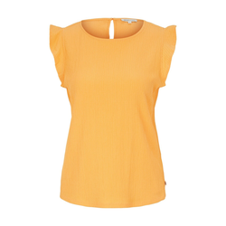 TOM TAILOR Blusa Basic Donna In Viscosa, Colletto Kent, Senza Maniche, Lavabile In Lavatrice